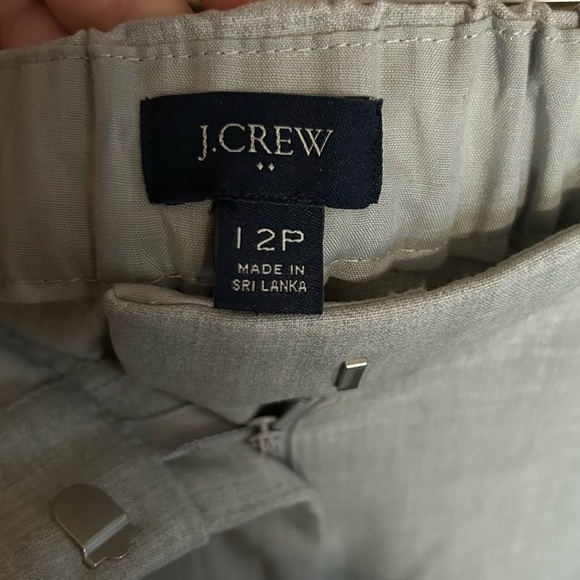 J. Crew Factory Elastic-Back Holland Pant Gray Twill Women’s Size 12P - Picture 3 of 7